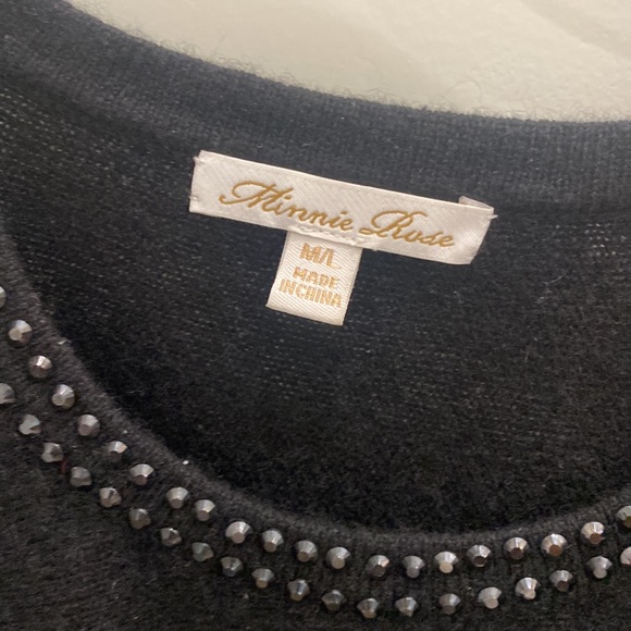 Minnie Rose black cashmere sweater M - Picture 2 of 5